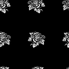 Fototapeta premium White rose pattern. This pattern can be used for branded bags, interior design, packaging design, bedding, apparel and any kind of promotional items.