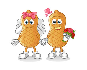 peanut wedding cartoon. cartoon mascot vector