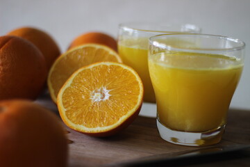 Glass of Kinnow Juice. It is juicier than orange and has more sour taste