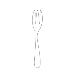 Fork silhouette line drawing, vector illustration