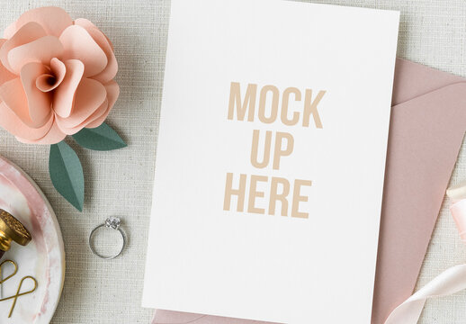 Wedding Invitation Card Mockup Design
