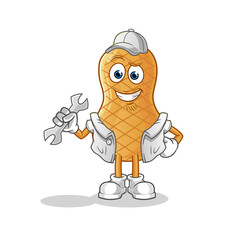peanut mechanic cartoon. cartoon mascot vector