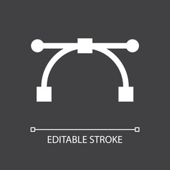 Editable stroke vector node drawing icon symbol.