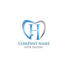 letter h dental logo