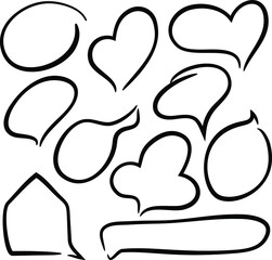 Retro set of comics speech and text bubble vector, on transparent background. Vector illustration, vintage design, pop art style.