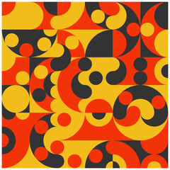 Pattern rug from consisting of circular shapes. Poster design.