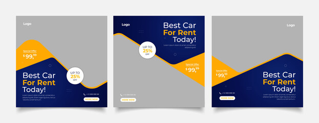 car for rent social media post template
