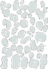 Retro set of comics speech and text bubble vector, on transparent background. Vector illustration, vintage design, pop art style.