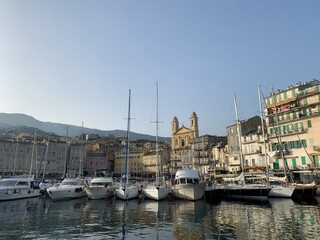 Fototapeta na wymiar Old port in the Bastia Corsica France