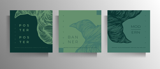 Cover design for brochure, banner, catalog, flyer template set. Hand-drawn graphic elements. Vector illustration.