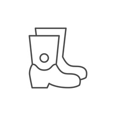 Rubber boots line outline icon