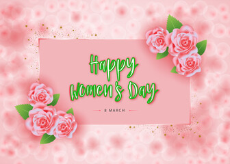 International women's day 8 March International women's day Banner with lovely Flower Banner with lovely Flower