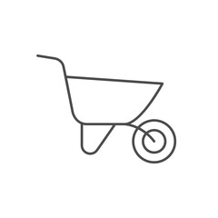 Wheel barrow line outline icon