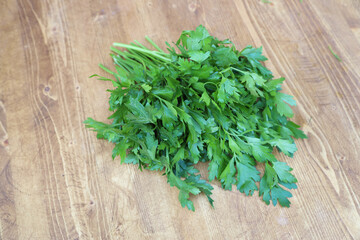 fresh parsley on a dark table