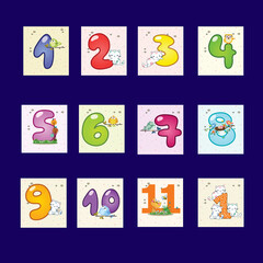 baby shower cards happy birthday illustration background vector numbers children graphic design seven one five nine zero 