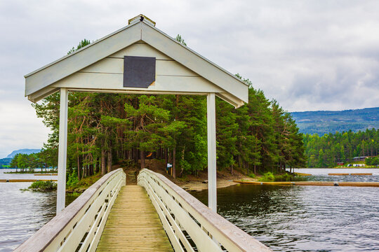 Vesle&oslash;ye island nature in town Fagernes Fylke Innlandet Norway.