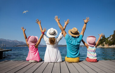 family on sea resort