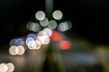 Fototapeta Nocne zdjęcie nad autostradą obraz