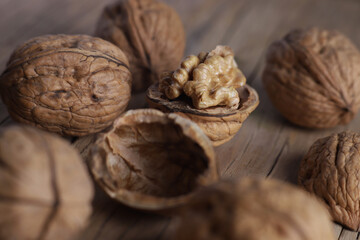 walnut structural lines in the form of a face