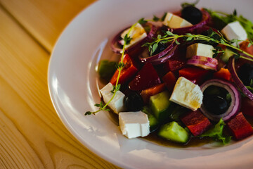 salad with vegetables and cheese