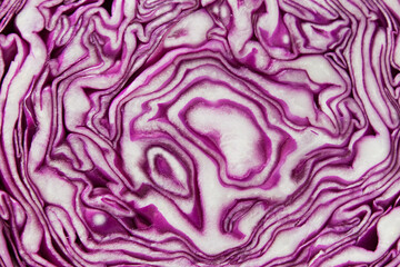 Fototapeta premium Red cabbage sliced, vegetarian organic food raw