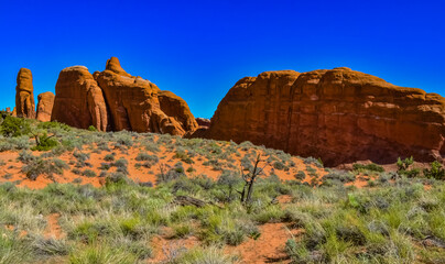 Eroded landscape, Arches National Park, Moab, Utah, US