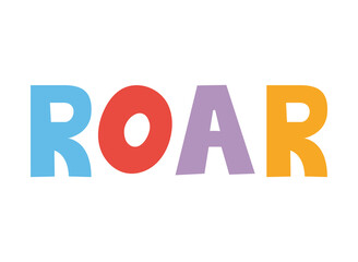 roar lettering with differents colors