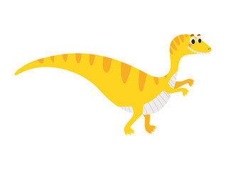 kids illustration of a yellow dinosaur