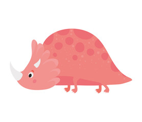 kids illustration of a pink dinosaur