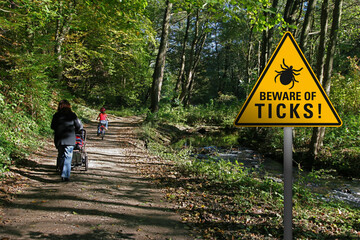 Beware of ticks in a park