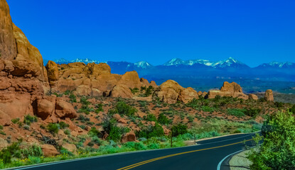 Eroded landscape, Arches National Park, Moab, Utah, US
