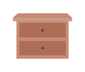 furniture with two drawers over a white background