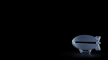 3d rendering frosted glass symbol of zeppelin isolated with reflection © Destrosvet