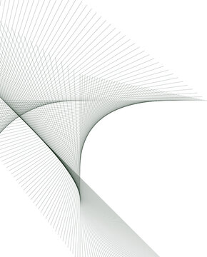 Black and white intersecting lines, twisted mesh element isolated on white