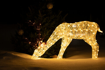 Luminous Christmass deer