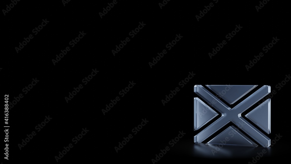 Poster 3d rendering frosted glass symbol of scotland isolated with reflection