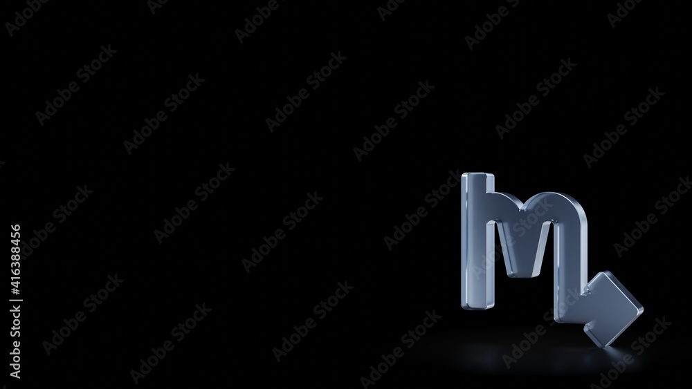 Poster 3d rendering frosted glass symbol of scorpio zodiac isolated with reflection