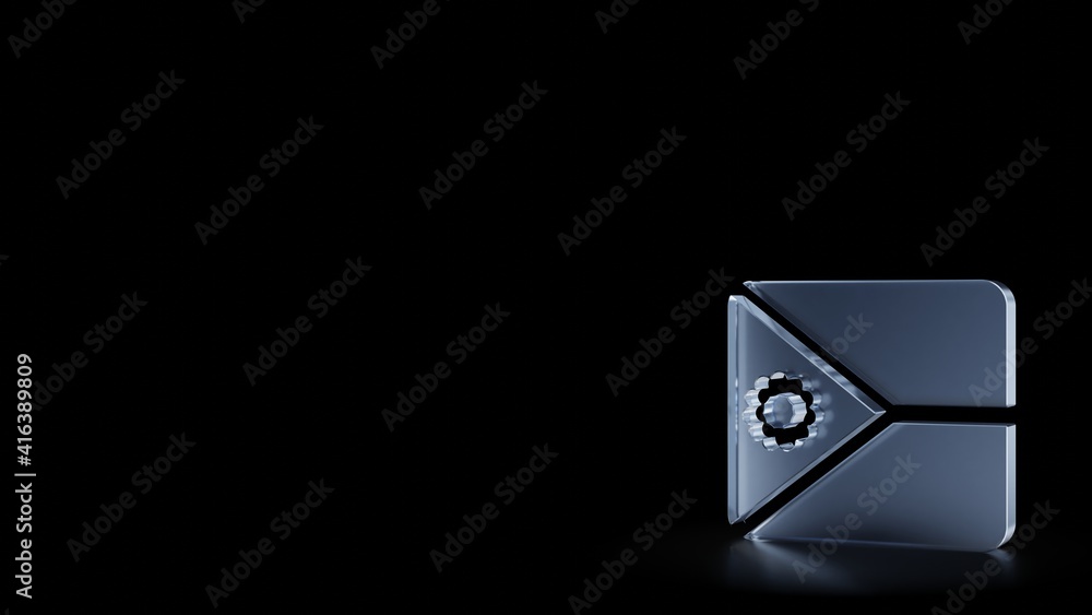 Poster 3d rendering frosted glass symbol of philippines isolated with reflection
