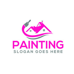 Painting logo and Real Estate, Property  Homes business logo design
