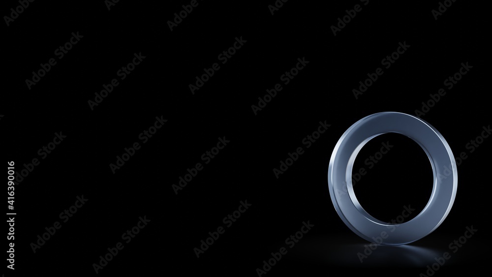 Poster 3d rendering frosted glass symbol of oxygen symbol isolated with reflection
