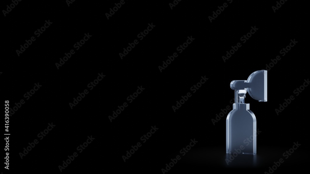 Aufkleber 3d rendering frosted glass symbol of oxygen mask isolated with reflection
