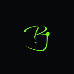 RG initial handwritten calligraphy, for monogram and logo