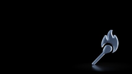 3d rendering frosted glass symbol of matches isolated with reflection