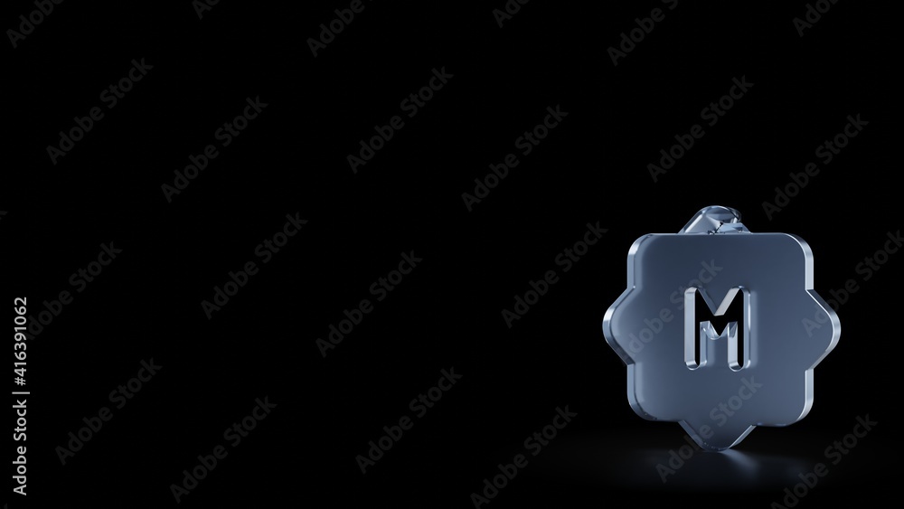 Poster 3d rendering frosted glass symbol of manual camera isolated with reflection