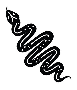 recommend clip art: minimalist tattoo of a snake in a white background