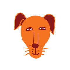 Cute animal head. Vector illustration of cute dog face.