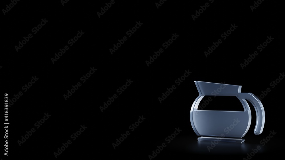 Poster 3d rendering frosted glass symbol of jar isolated with reflection
