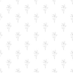 Floral pattern in modern minimalists style. Vector illustration.