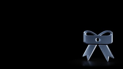 Obraz premium 3d rendering frosted glass symbol of Christmas bow isolated with reflection