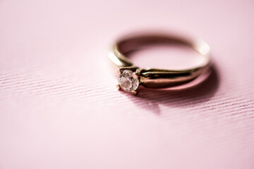Betrothal. Marriage proposal. Ring for bride
